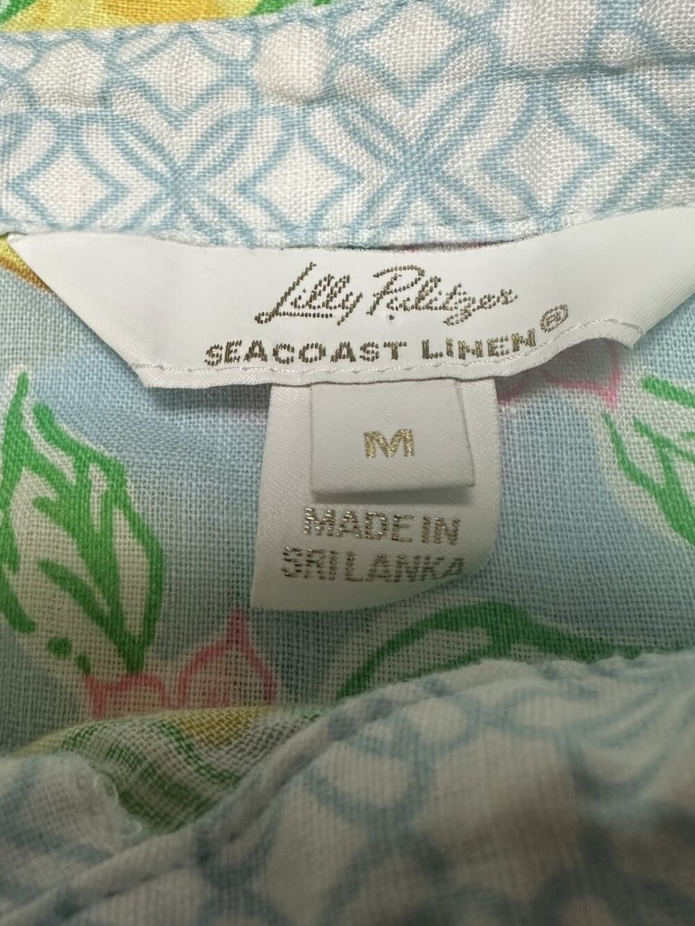 Lilly Pulitzer Eleni Linen Pullover Top Make Lemonade Medium Spring Summer - Picture 5 of 11